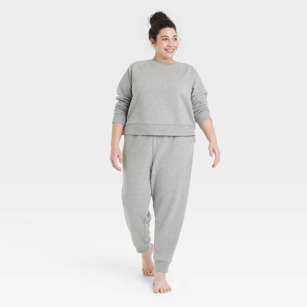 Women's Fleece Lounge Sweatshirt - Colsie™ Gray 2X